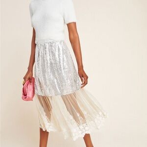 MARIBETH SEQUINED MIDI SKIRT